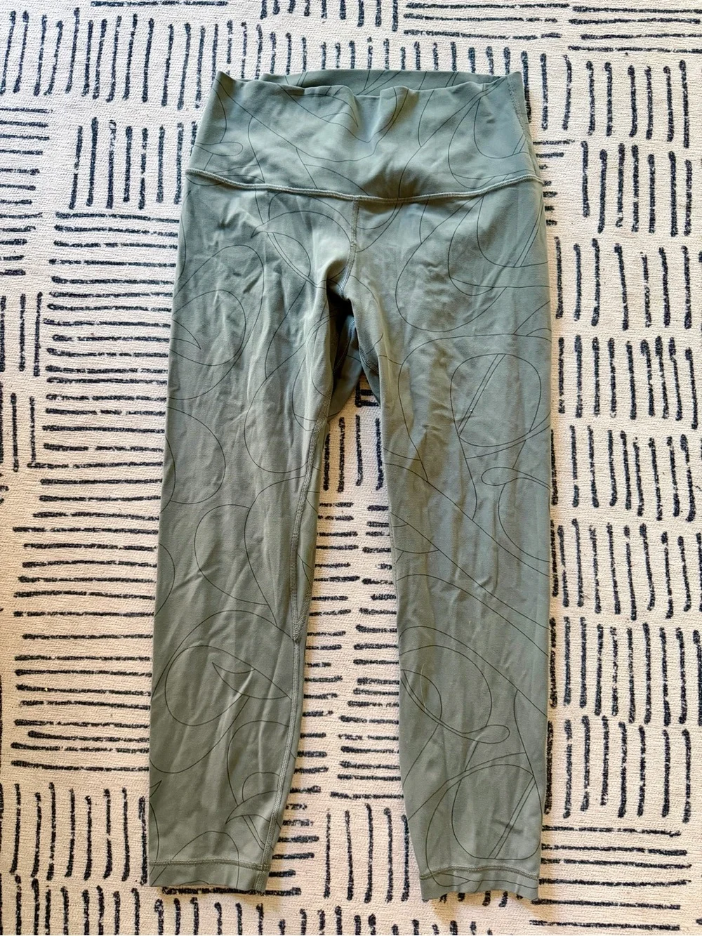 Lululemon Olive Green Patterned High-Rise Leggings